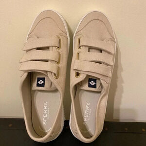 Sperry Topsider Crest Creeper Loop Sneakers Women Size 10, Cream